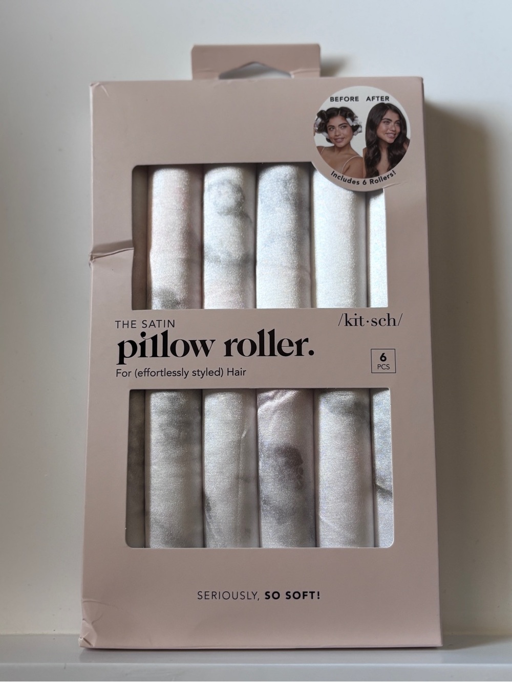 Kitsch Satin Pillow Rollers 6pc Heatless Curlers NEW